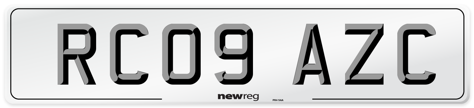 RC09 AZC Number Plate from New Reg